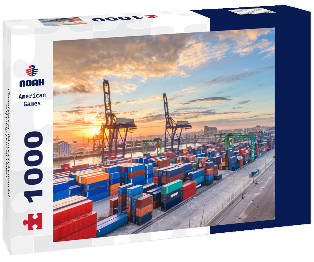 Noah Jigsaw Puzzle Casablanca, Morocco industrial shipping port at dawn 1000 pieces