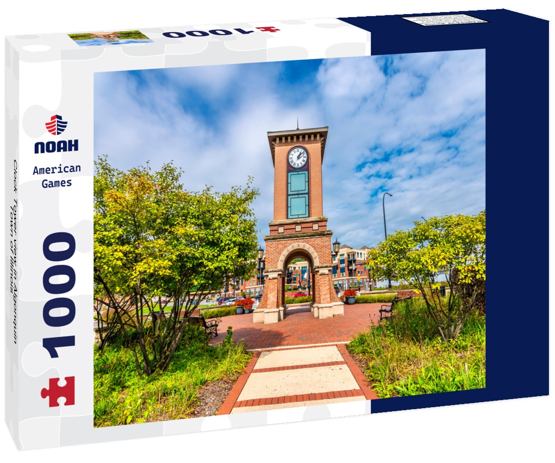Noah Jigsaw Puzzle Clock Tower view in Algonquin Town of Illinois 1000 pieces