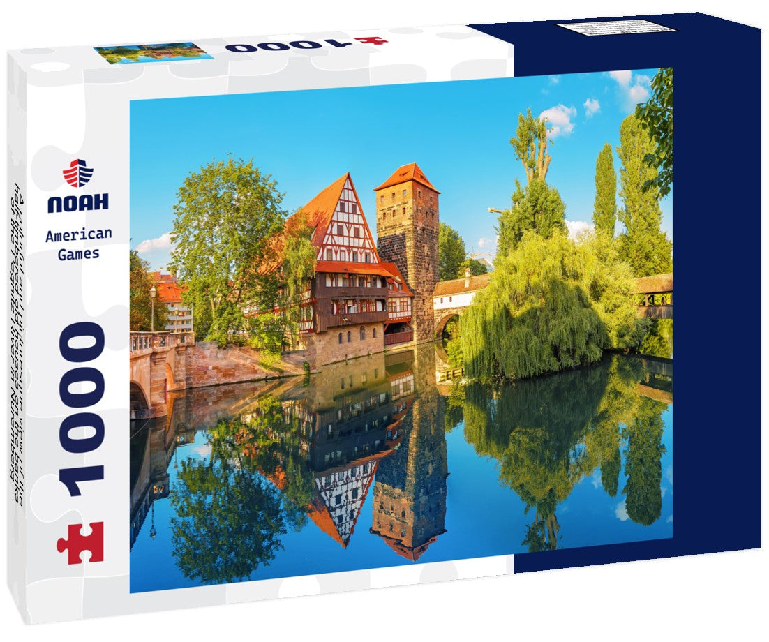 Noah Jigsaw Puzzle A colorful and picturesque view of the half-timbered old houses on the banks of the Pegnitz River in Nuremberg 1000 pieces