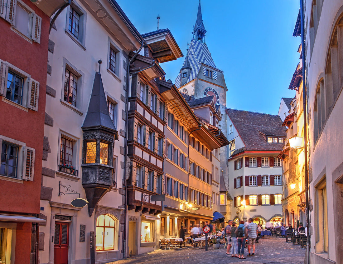 Noah Jigsaw Puzzle Night scene in Fishmarket Square, old town of Zug, Switzerland 1000 pieces