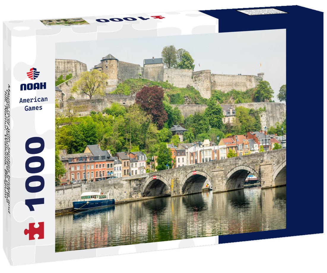 Noah Jigsaw Puzzle Mause river with Jambes bridge and Citadel of Namur fortress on the hill, Namur, Wallonia, Belgium 1000 pieces