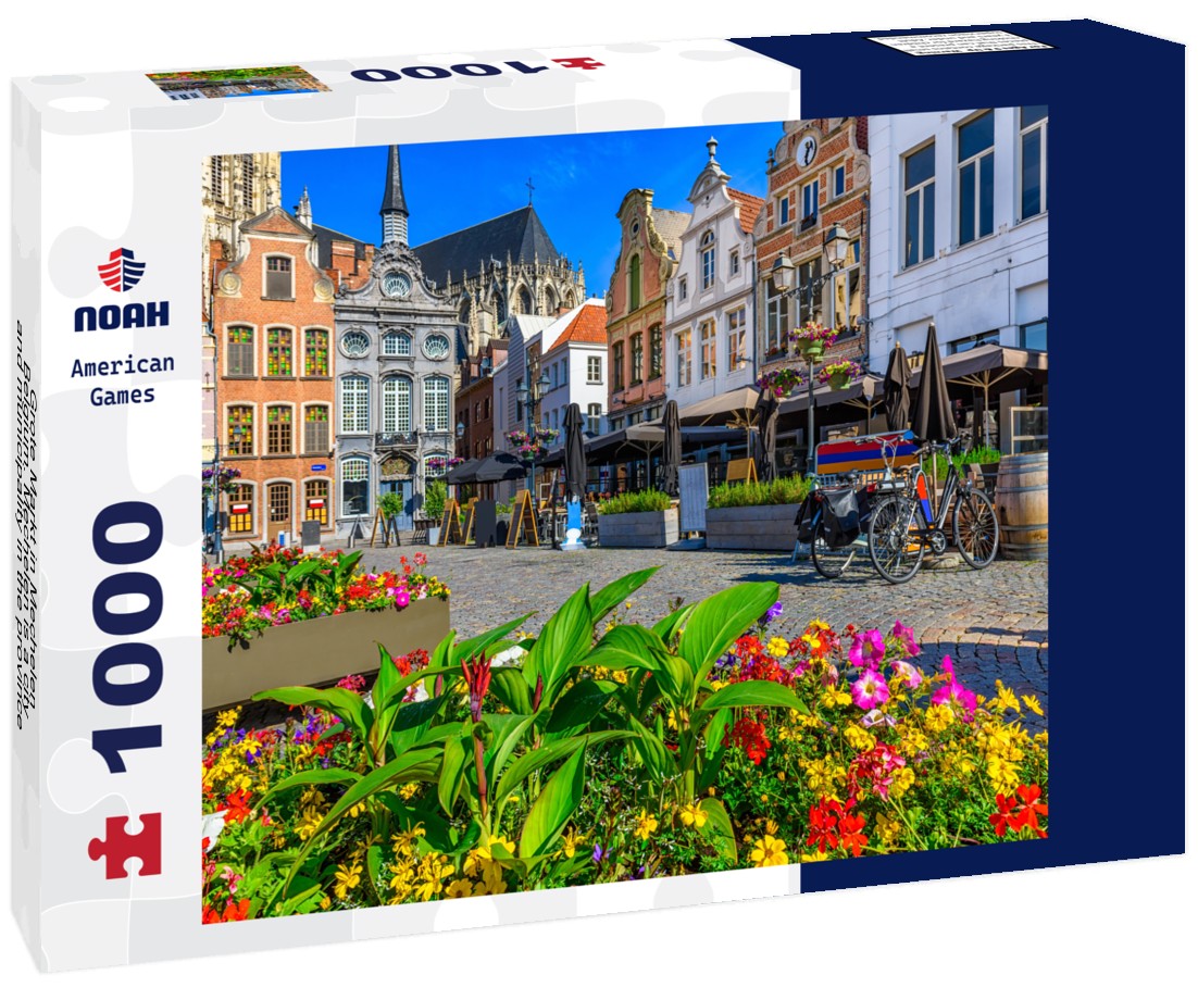 Noah Jigsaw Puzzle Grote Markt in Mechelen, Belgium. Mechelen is a city and municipality in the province of Antwerp, Flanders, Belgium 1000 pieces