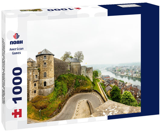 Noah Jigsaw Puzzle Citadel of Namur fortress walls with curved road and Meuse river with city panorama, Namur, Wallonia, Belgium 1000 pieces
