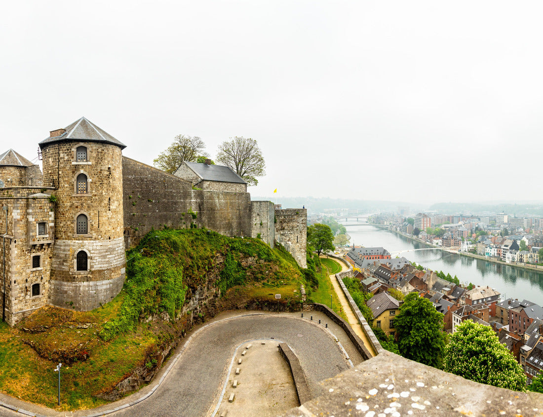 Noah Jigsaw Puzzle Citadel of Namur fortress walls with curved road and Meuse river with city panorama, Namur, Wallonia, Belgium 1000 pieces