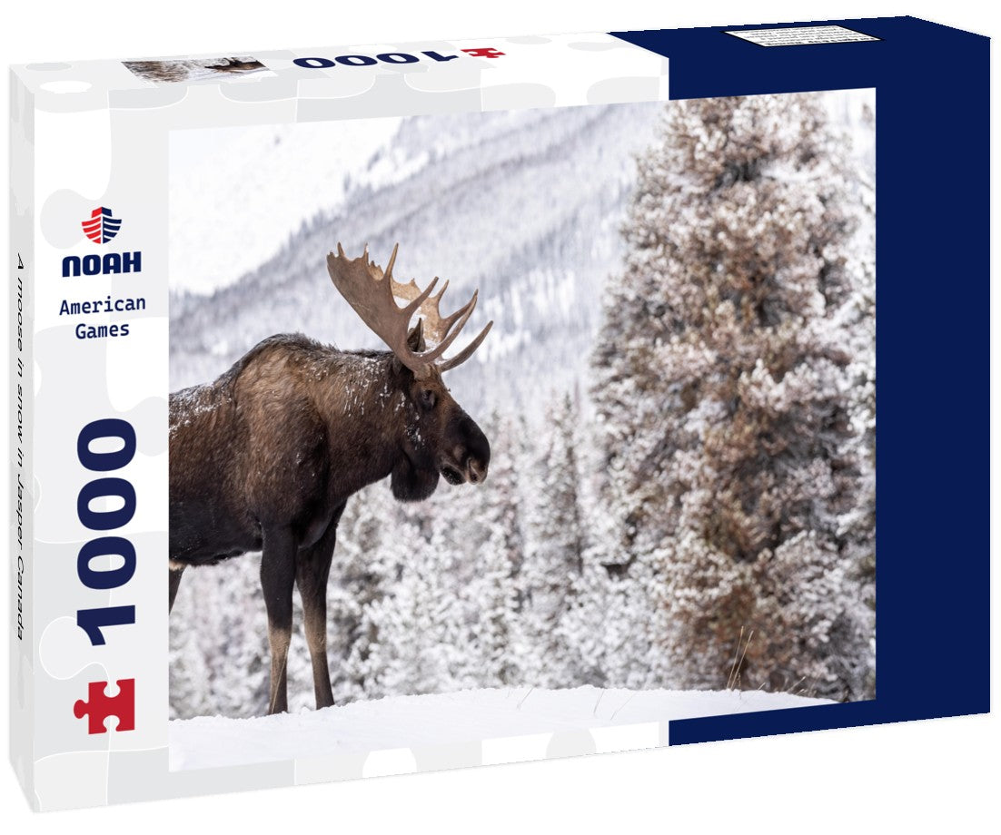 Noah Jigsaw Puzzle A moose in snow in Jasper Canada 1000 pieces