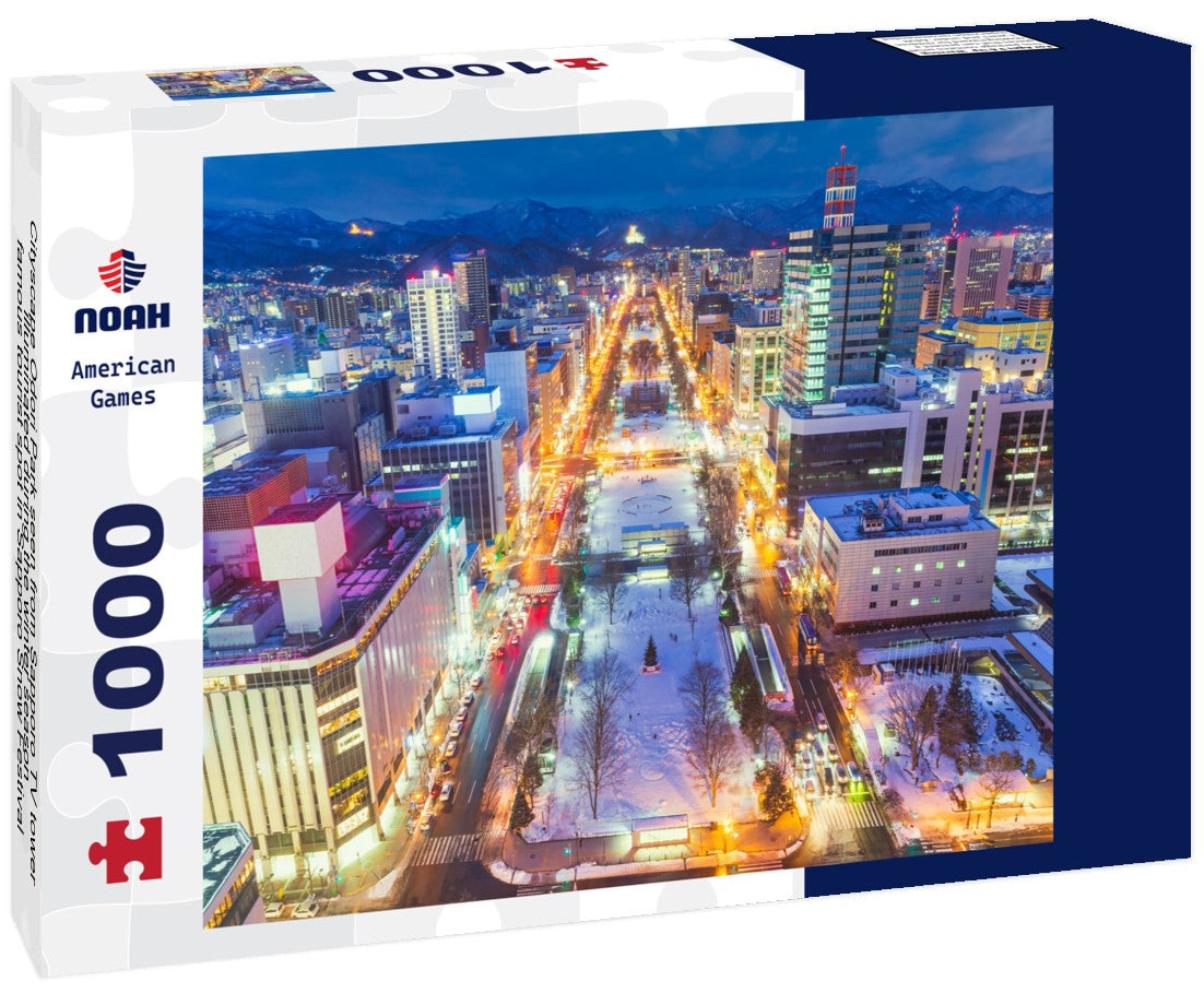 Noah Jigsaw Puzzle Cityscape Odori Park seen from Sapporo TV tower, illuminated during the winter season, famous tourist spot in Sapporo Snow Festival 1000 pieces