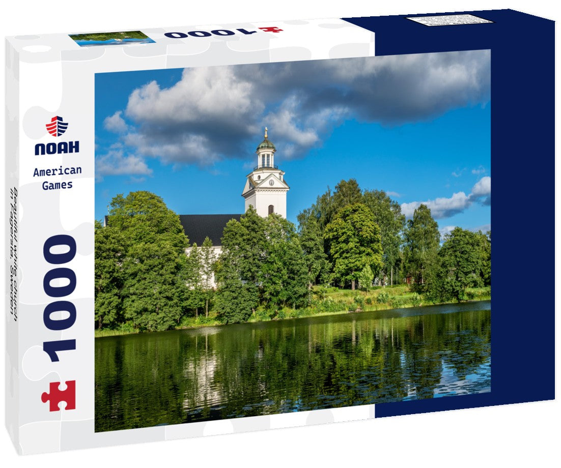 Noah Jigsaw Puzzle Beautiful white church in Fagersta, Sweden 1000 pieces