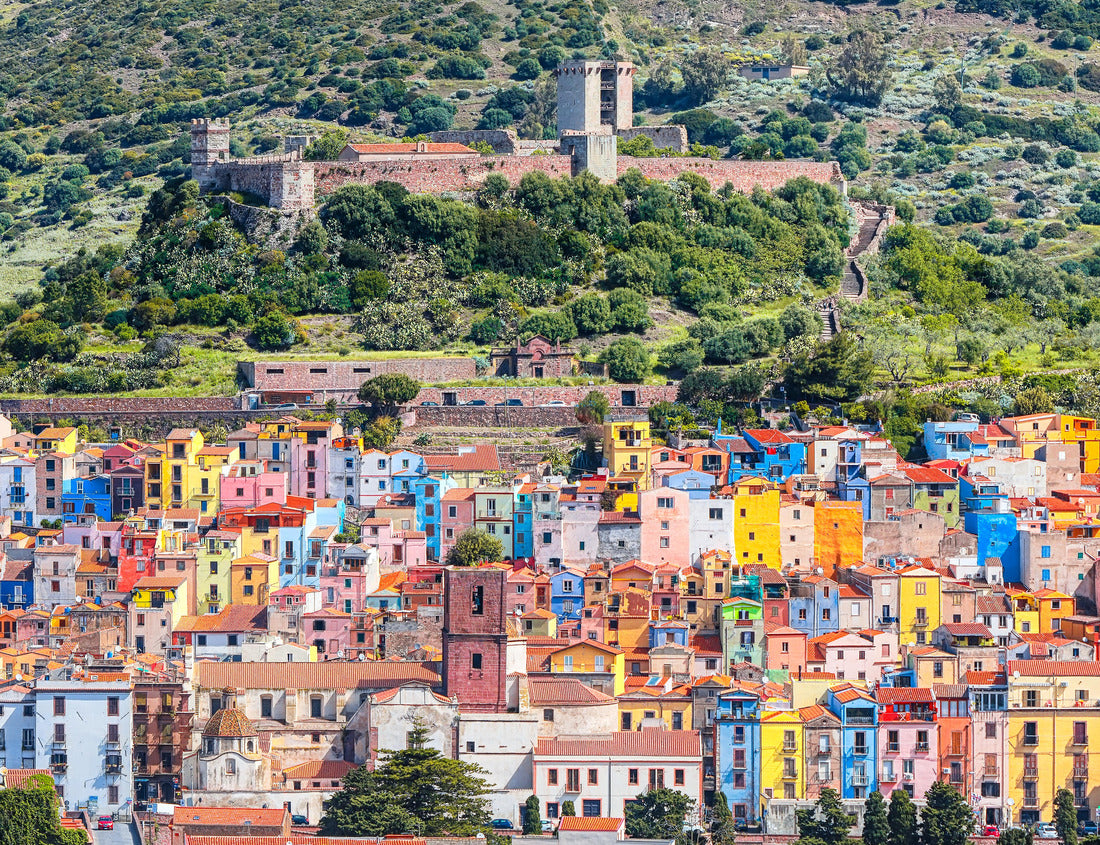 Noah Jigsaw Puzzle Beautiful morning panorama of colorful houses in the old town of Bosa, Sardinia. Location: City of Bosa, Province of Oristano, Italy 1000 pieces