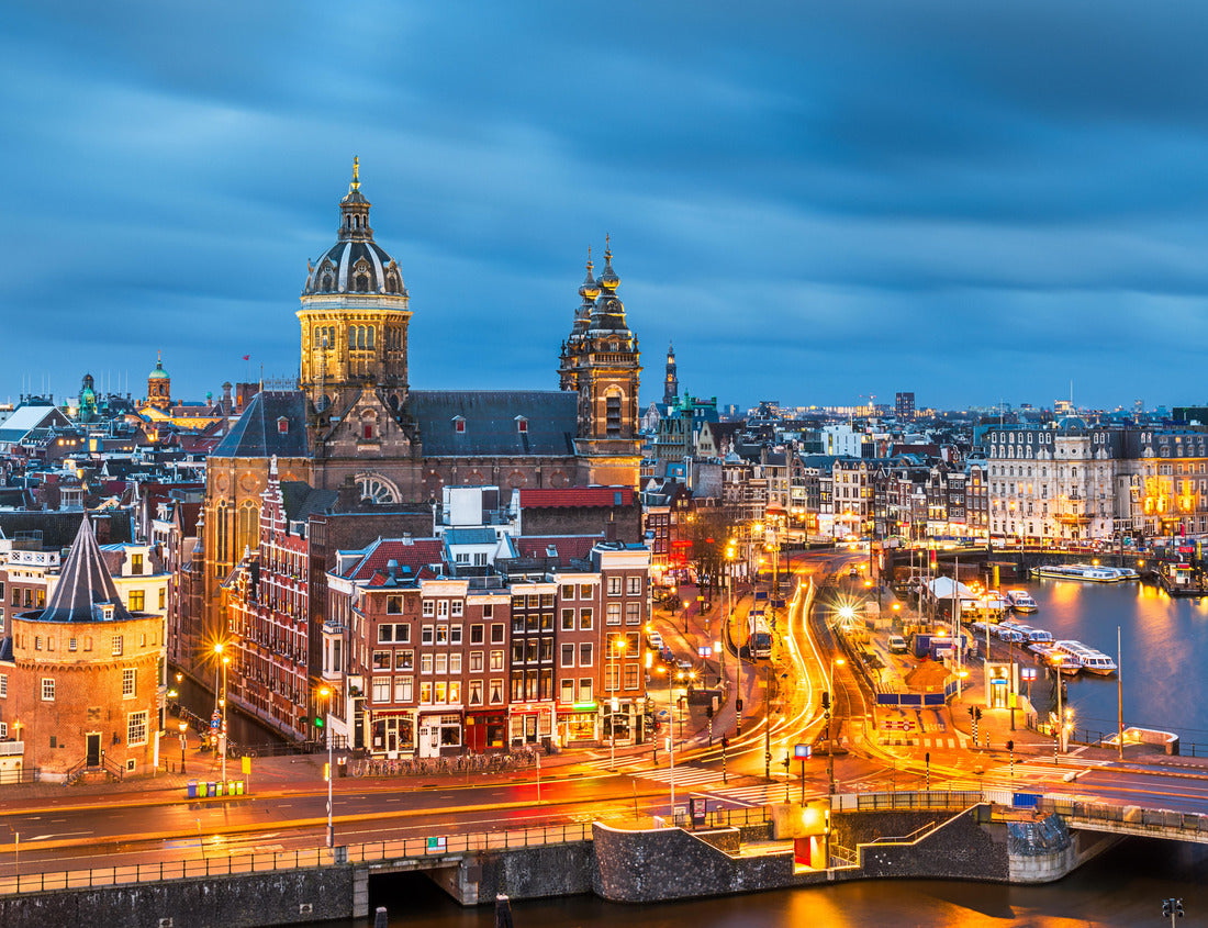 Noah Jigsaw Puzzle Amsterdam, Netherlands town cityscape over the Old Centre District with Basilica of Saint Nicholas 1000 pieces