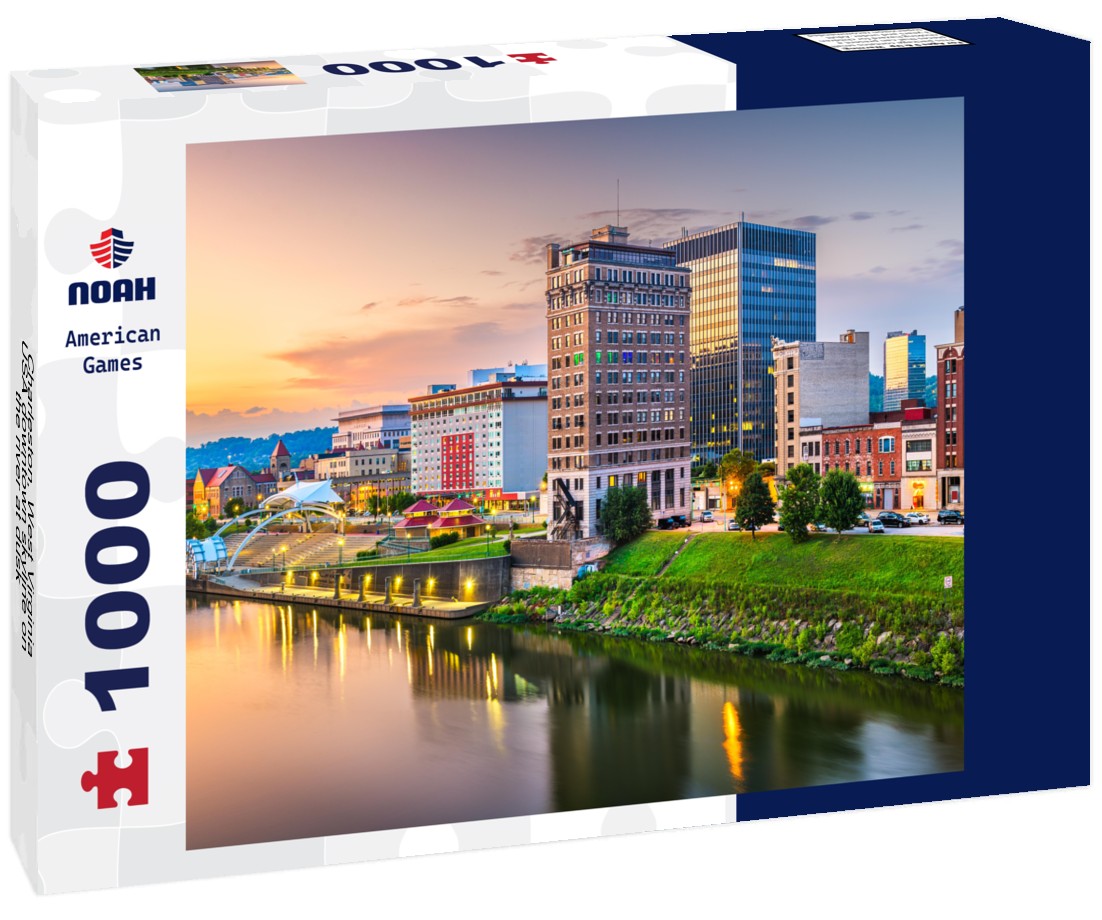 Noah Jigsaw Puzzle Charleston, West Virginia, USA downtown skyline on the river at dusk 1000 pieces