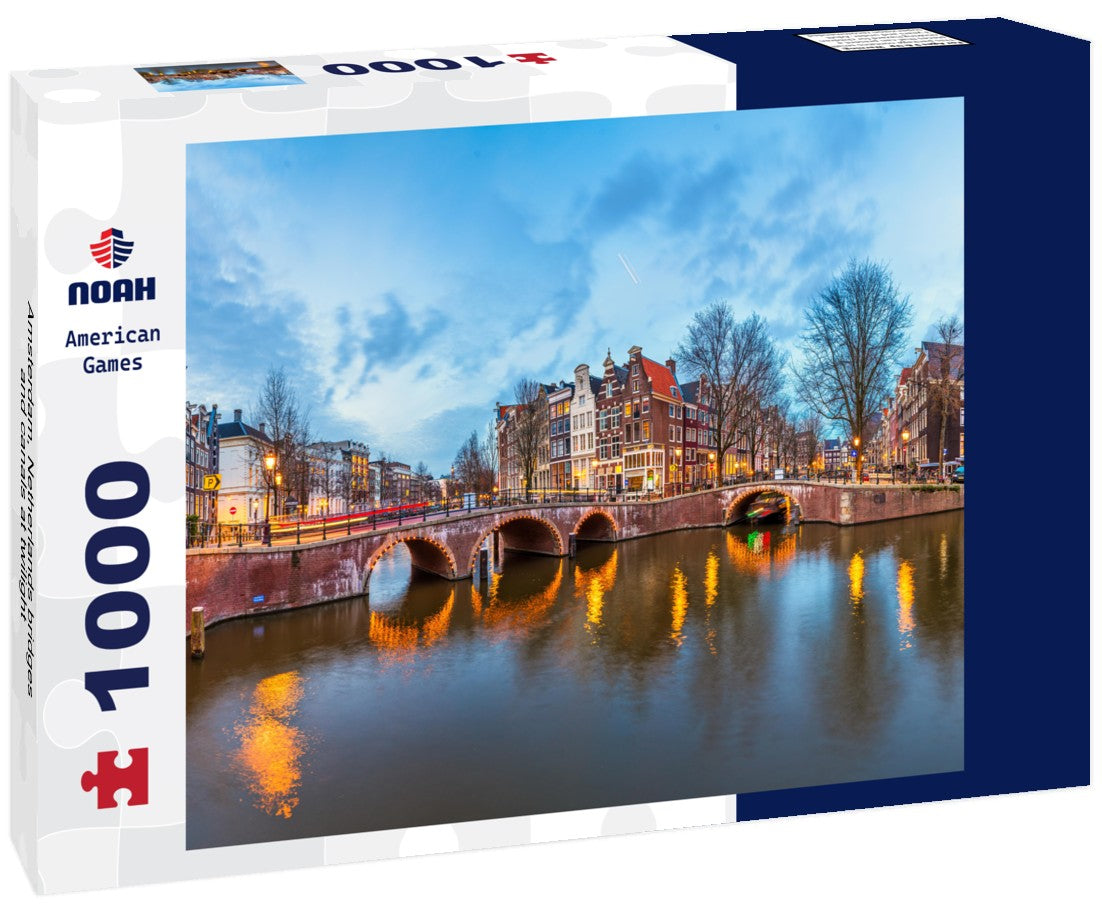Noah Jigsaw Puzzle Amsterdam, Netherlands bridges and canals at twilight 1000 pieces