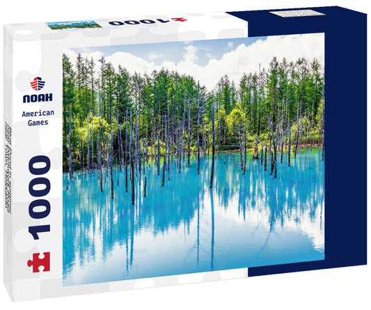 Noah Jigsaw Puzzle Blue Pond in summer, near Patchwork Road, near Town, Hokkaido, Japan 1000 pieces