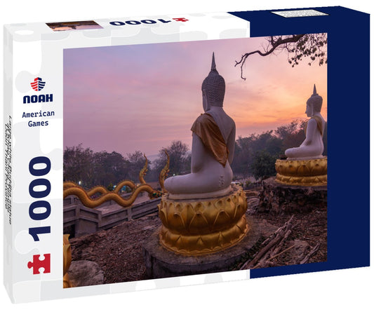 Noah Jigsaw Puzzle Large white Buddha statue at Khao Chad Temple, Udon Thani Province 1000 pieces