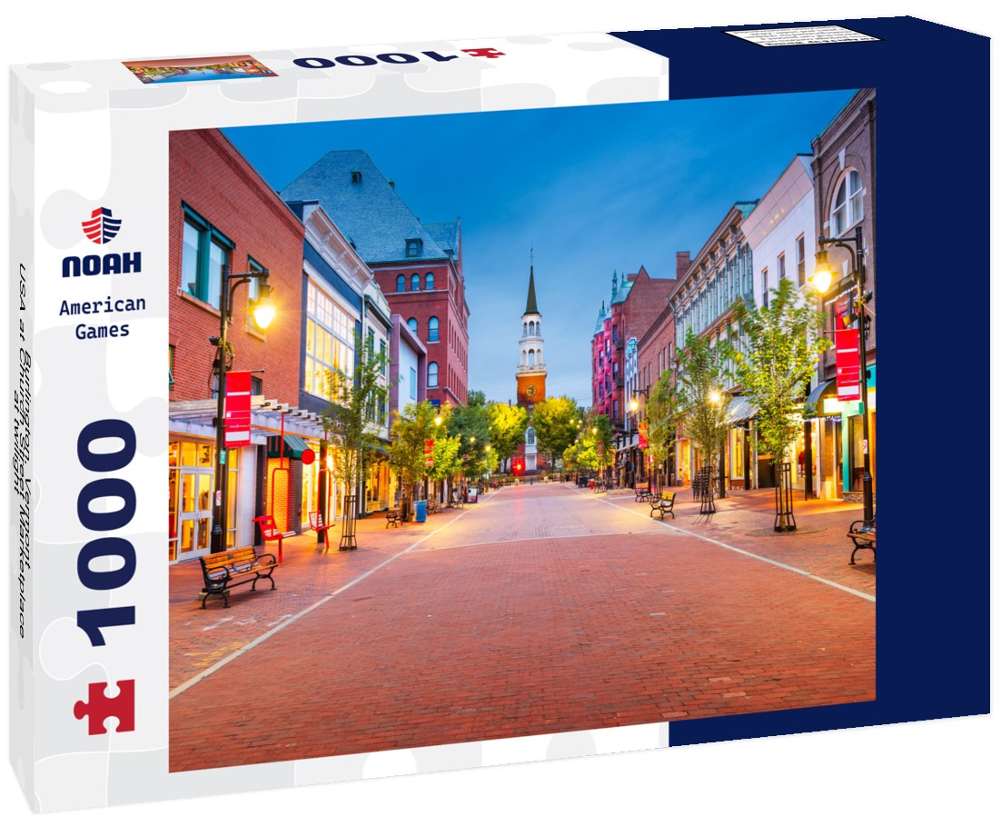 Noah Jigsaw Puzzle Burlington, Vermont, USA at Church Street Marketplace at twilight 1000 pieces