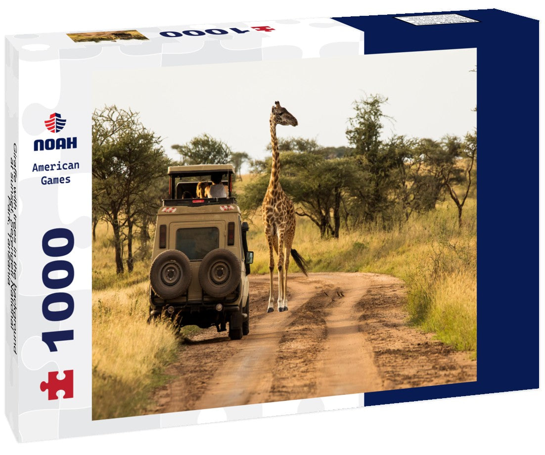 Noah Jigsaw Puzzle Giraffe with trees in the background at sunset, Serengeti National Park, Tanzania 1000 pieces
