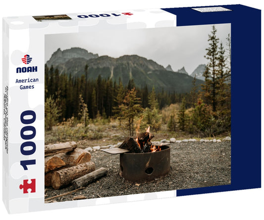 Noah Jigsaw Puzzle Bonfire on the campsite in Banff National Park, Alberta, Canada 1000 pieces