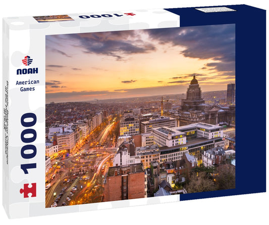 Noah Jigsaw Puzzle Brussels, Belgium Cityscape at the Palais de Justice at dusk 1000 pieces