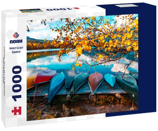 Noah Jigsaw Puzzle Canoes On Lake In Beautiful Fall Peak Color 1000 pieces