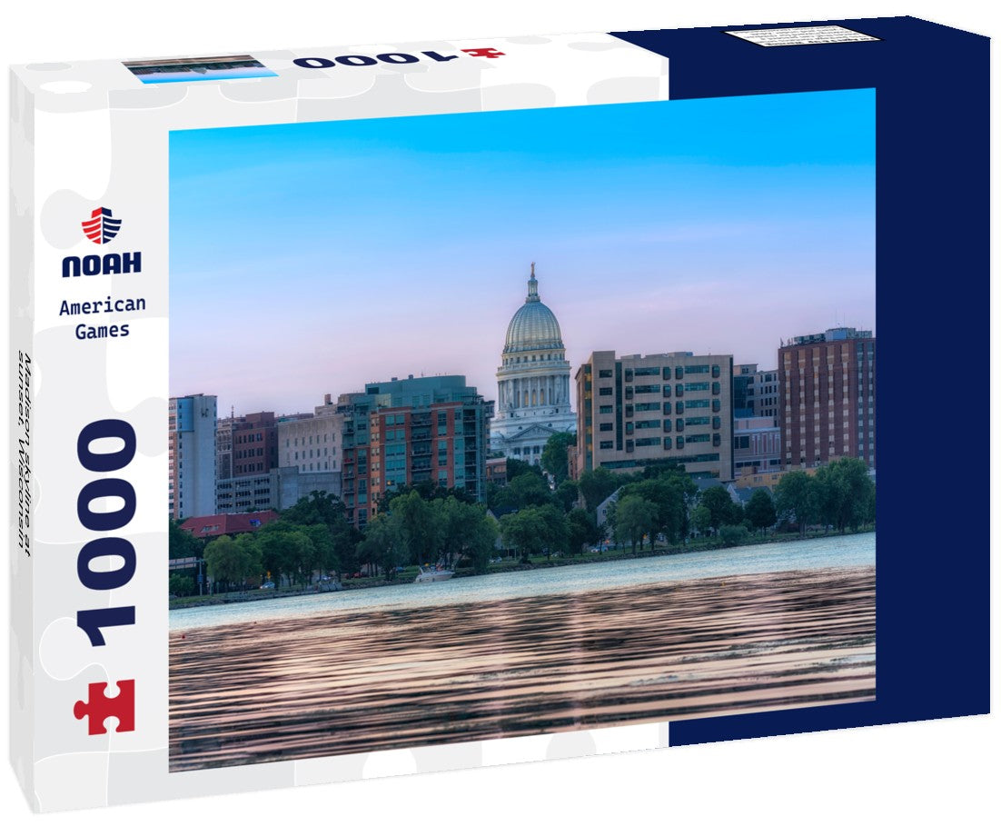 Noah Jigsaw Puzzle Madison skyline at sunset, Wisconsin 1000 pieces