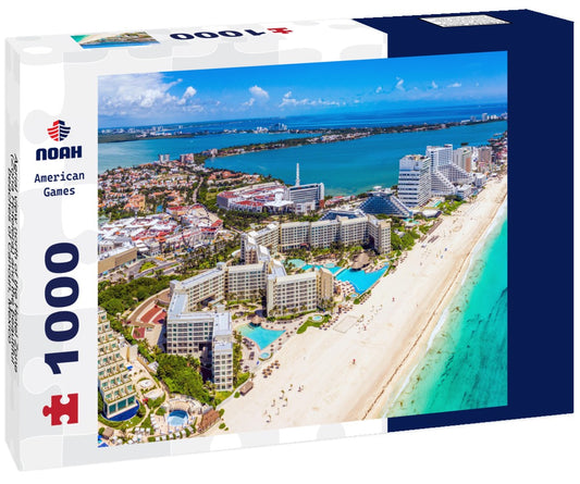 Noah Jigsaw Puzzle Aerial view north of the Hotel Zone (Zona Hotelera) and the beautiful beaches of Cancun, Mexico 1000 pieces