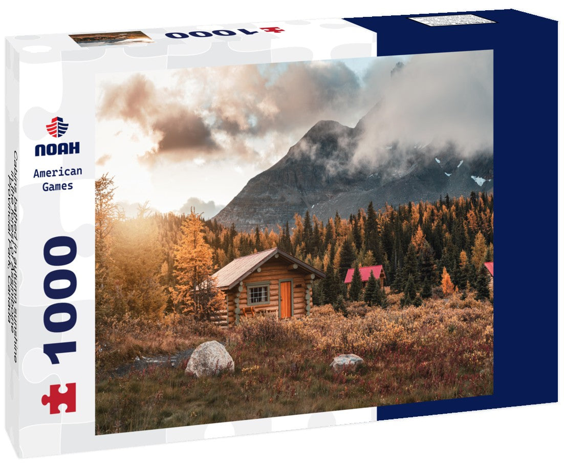 Noah Jigsaw Puzzle Cabins bathed in autumn sunshine in the forest of Assiniboine Provincial Park, Canada 1000 pieces
