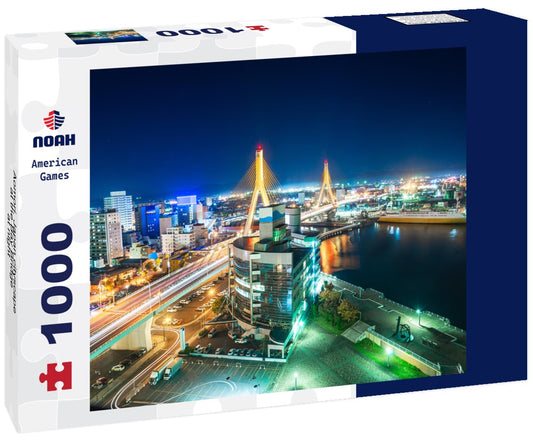 Noah Jigsaw Puzzle Aomori, Japan cityscape at the Bay Bridge at night 1000 pieces