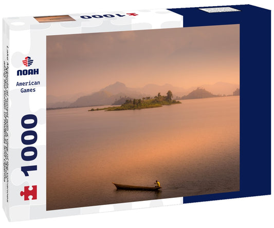 Noah Jigsaw Puzzle Lake Mutanda at sunset with a view of the volcanoes Muhavuru and Gahinga in East Africa, along the border of Rwanda and Uganda 1000 pieces