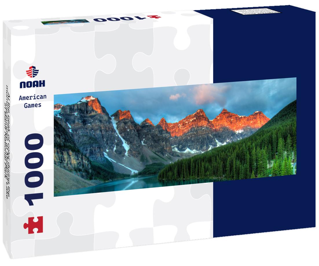 Noah Jigsaw Puzzle At the peak of color during the morning sunrise at Moraine Lake in Banff National Park panorama 1000 pieces