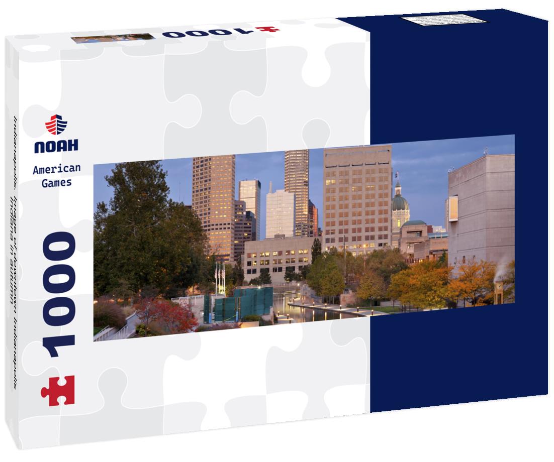 Noah Jigsaw Puzzle Indianapolis. Image of downtown Indianapolis, Indiana in autumn panorama 1000 pieces