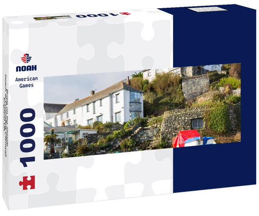 Noah Jigsaw Puzzle Boats on the shingle beach at Porthallow Cornwall England UK panorama 1000 pieces