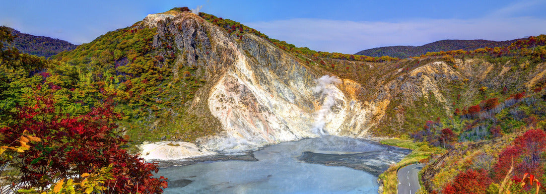 Noah Jigsaw Puzzle Lake Oyunuma in Noboribetsu, Hokkaido, Japan. The water is sulfurous, with surface temperatures reaching 50 degrees Celsius panorama 1000 pieces