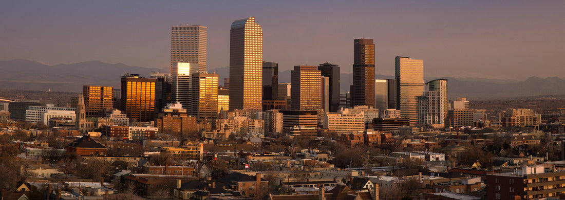 Noah Jigsaw Puzzle Denver winter skyline with Rocky Mountains at sunrise panorama 1000 pieces
