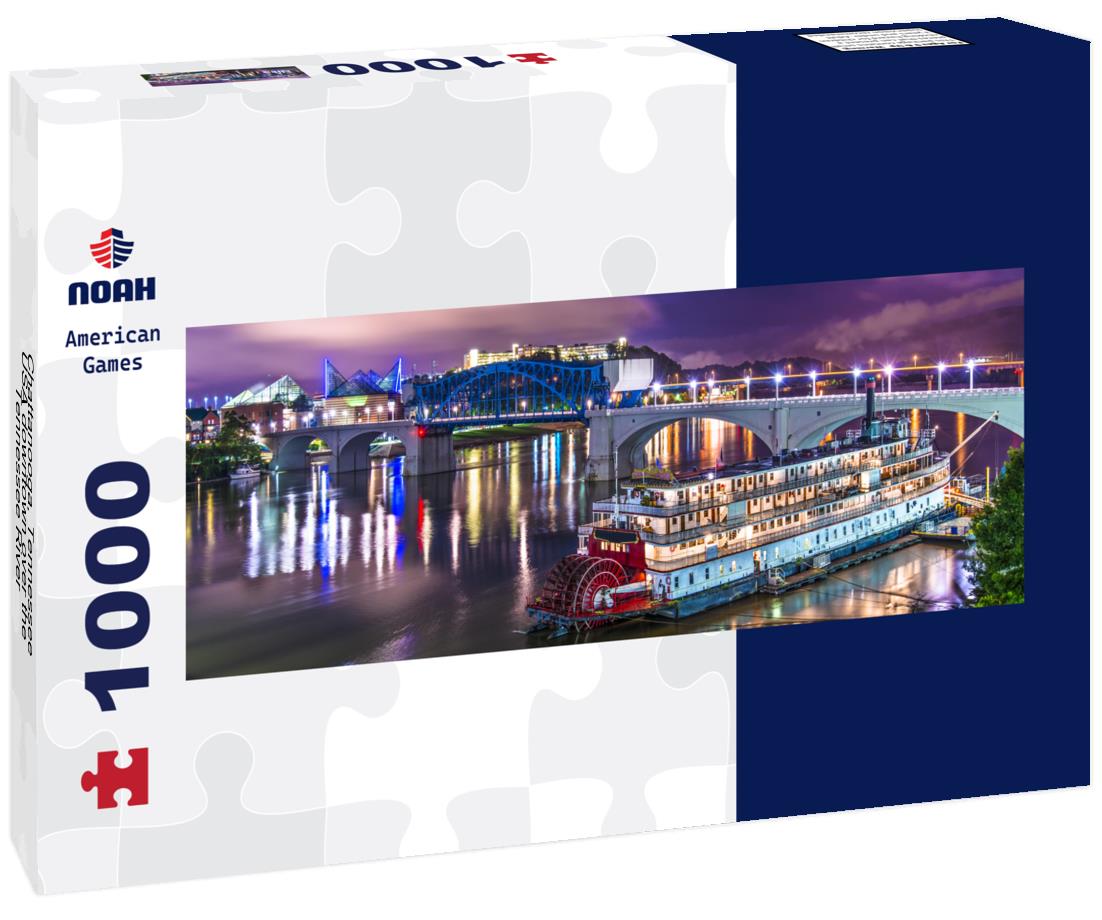 Noah Jigsaw Puzzle Chattanooga, Tennessee, USA downtown over the Tennessee River panorama 1000 pieces
