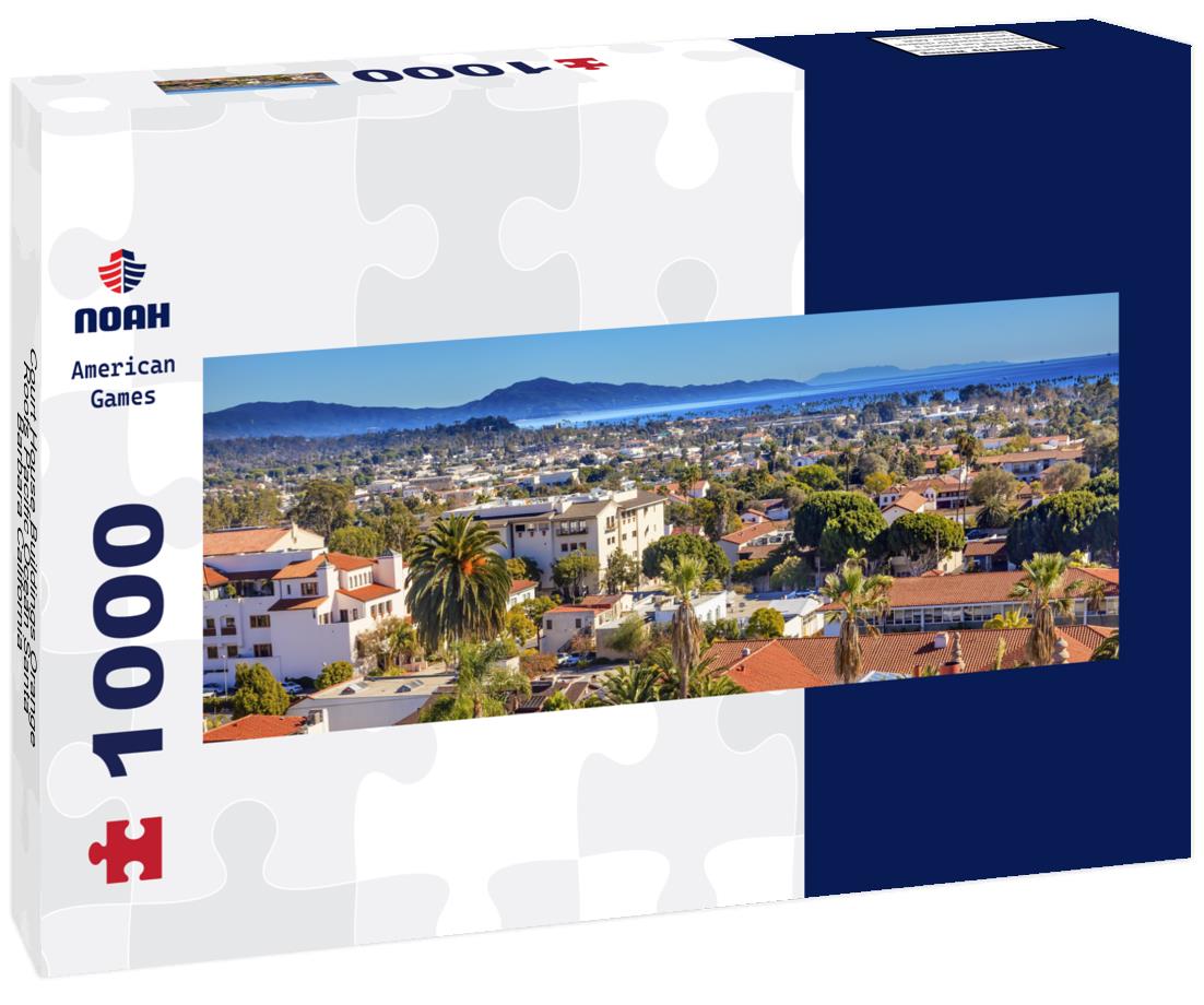 Noah Jigsaw Puzzle Court House Buildings Orange Roofs Pacific Ocean Santa Barbara California panorama 1000 pieces
