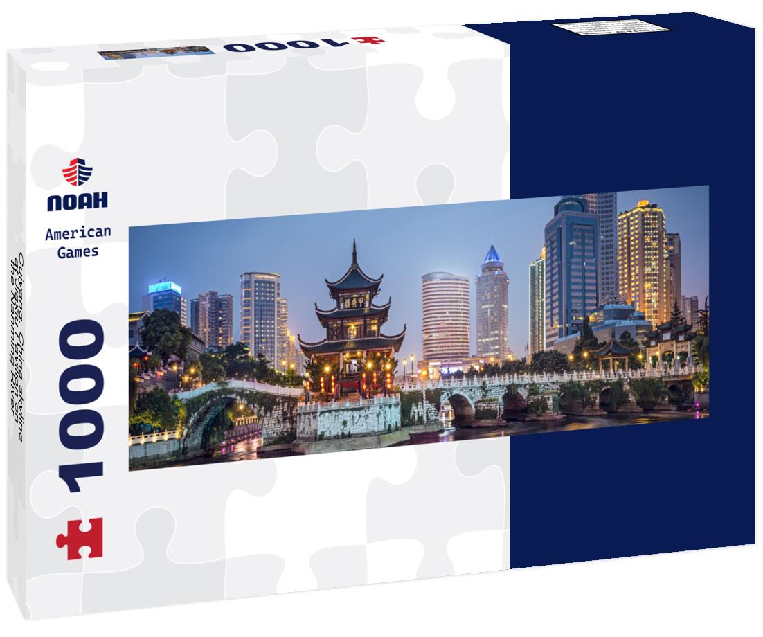 Noah Jigsaw Puzzle Guiyang, China skyline at Jiaxiu Pavilion on the Nanming River panorama 1000 pieces