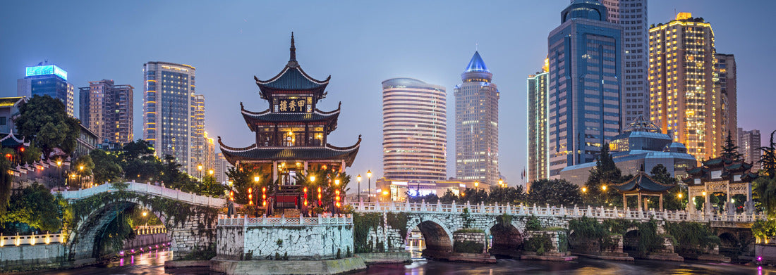 Noah Jigsaw Puzzle Guiyang, China skyline at Jiaxiu Pavilion on the Nanming River panorama 1000 pieces