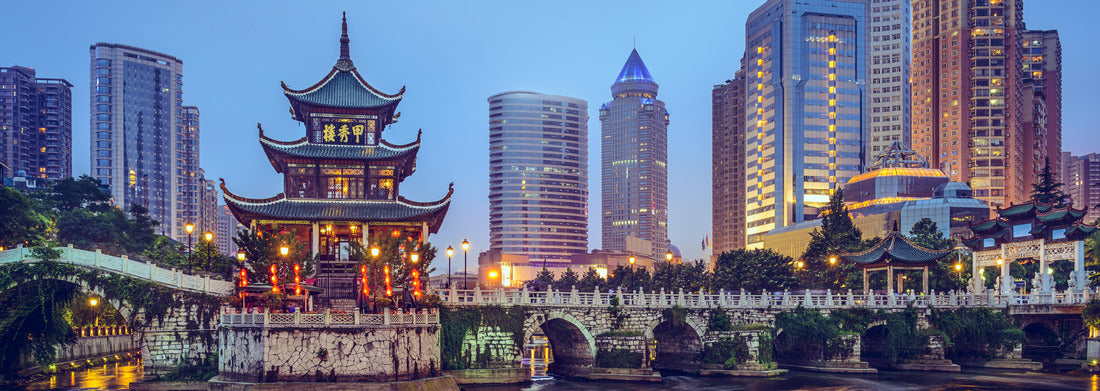 Noah Jigsaw Puzzle Guiyang, China skyline at Jiaxiu Pavilion on the Nanming River panorama 1000 pieces