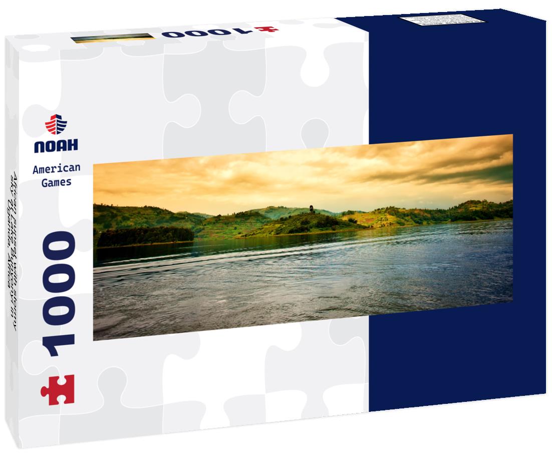 Noah Jigsaw Puzzle African sunset with stormy sky at Lake Bunyonyi in Uganda, Africa panorama 1000 pieces