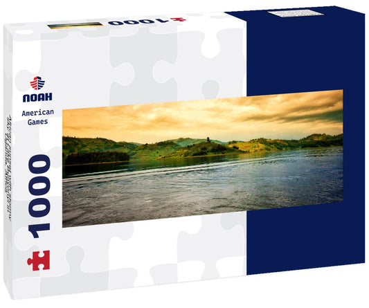 Noah Jigsaw Puzzle African sunset with stormy sky at Lake Bunyonyi in Uganda, Africa panorama 1000 pieces