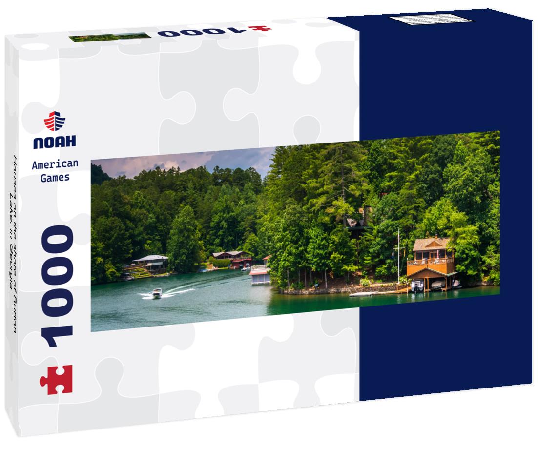 Noah Jigsaw Puzzle Houses on the shore of Burton Lake, in Georgia panorama 1000 pieces