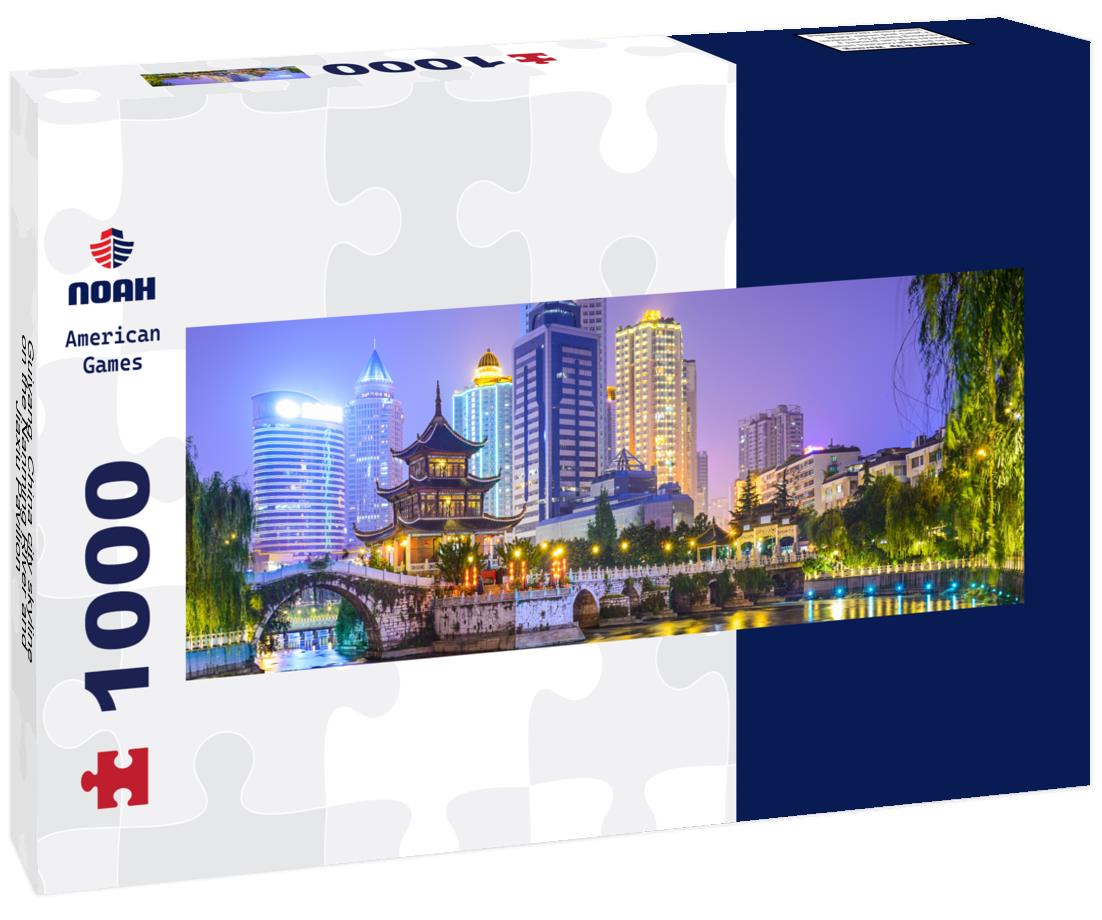 Noah Jigsaw Puzzle Guiyang, China city skyline on the Nanming River and Jiaxiu Pavilion panorama 1000 pieces