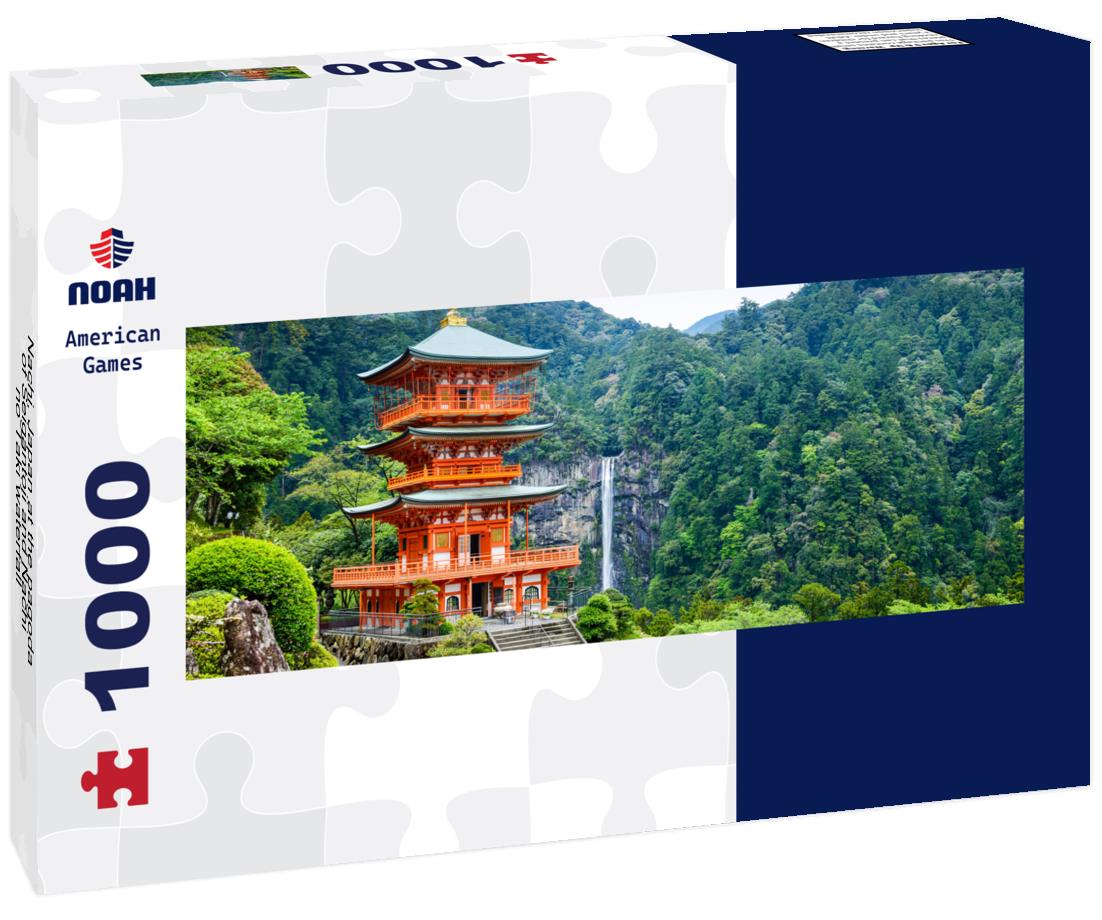 Noah Jigsaw Puzzle Nachi, Japan at the pagoda of Seigantoji and Nachi no Taki waterfall panorama 1000 pieces