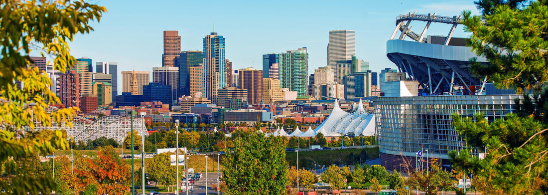 Noah Jigsaw Puzzle Denver Cityscape Colorado. Downtown Denver skyline and the Mile High Stadium. Colorado, United States panorama 1000 pieces