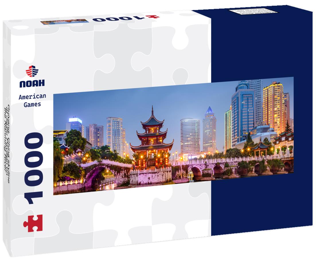 Noah Jigsaw Puzzle Guiyang, China skyline at Jiaxiu Pavilion on the Nanming River panorama 1000 pieces