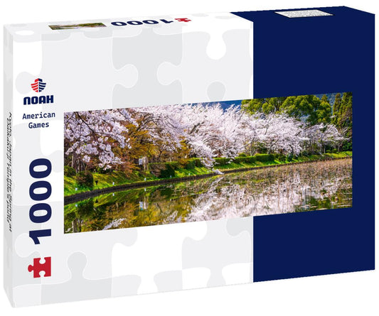 Noah Jigsaw Puzzle Kyoto, Japan in the Spring at Daikaku-ji Temple's pond panorama 1000 pieces