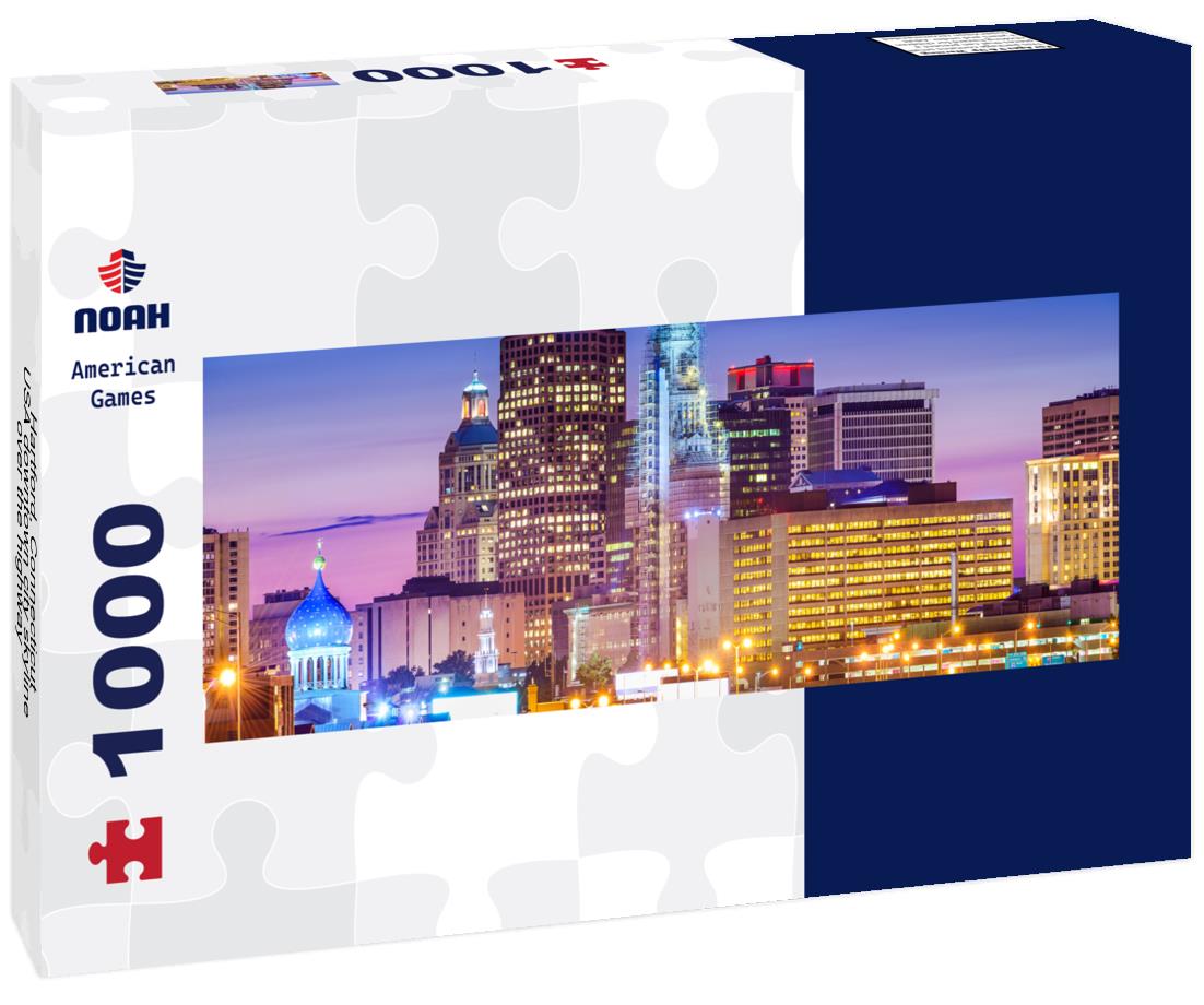 Noah Jigsaw Puzzle Hartford, Connecticut, USA downtown city skyline over the highway panorama 1000 pieces