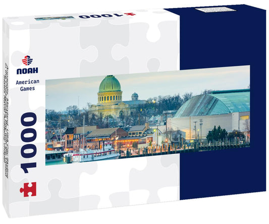 Noah Jigsaw Puzzle Annapolis, Maryland, USA City Skyline in the Chesapeake Bay with the United States Naval Academy chapel panorama 1000 pieces