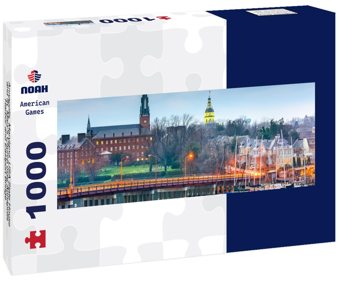 Noah Jigsaw Puzzle Annapolis, Maryland, USA State House and St. Mary's Church over Annapolis Harbor and Eastport Bridge panorama 1000 pieces