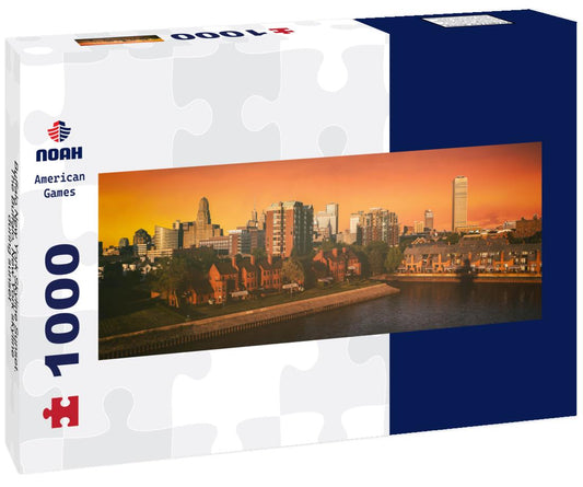 Noah Jigsaw Puzzle Buffalo New York Skyline Sunset. The Buffalo, New York skyline during sunset panorama 1000 pieces