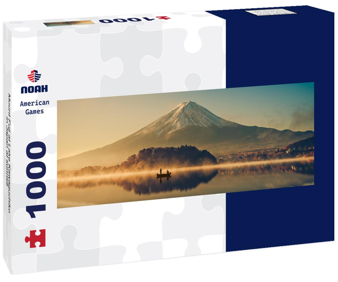 Noah Jigsaw Puzzle Mount Fuji at Lake Kawaguchiko in Japan at sunrise panorama 1000 pieces